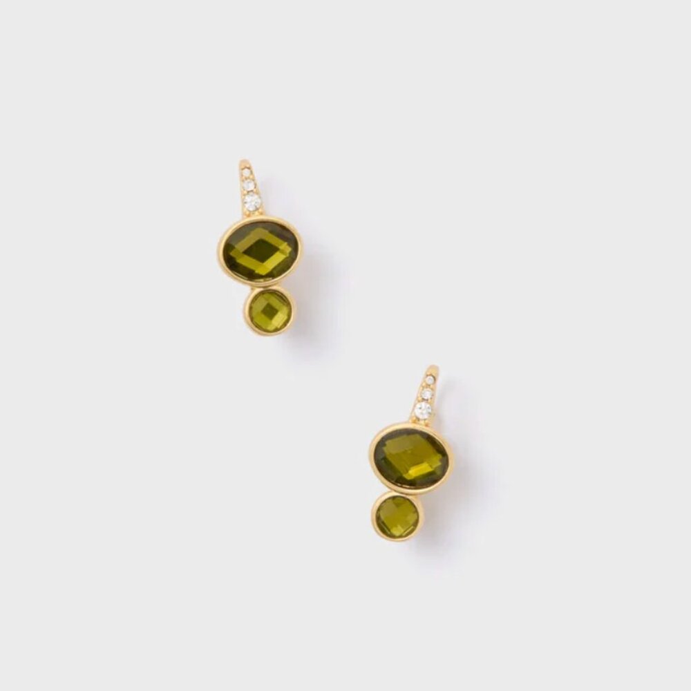NEW Tuckernuck Olive Crystal Remy Earrings